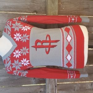 Houston Rockets Christmas Sweater NBA Red Grey Small